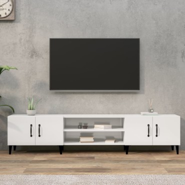 vidaXL Έπιπλο Τηλεόρασης Γυαλ. Λευκό 180x31,5x40cm Επεξεργασμένο Ξύλο