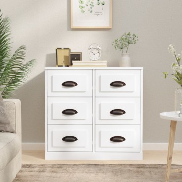 vidaXL Ντουλάπι Λευκό 70x35,5x67,5cm από Επεξεργασμένο Ξύλο 1 τεμ.