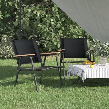 vidaXL Καρέκλες Κάμπινγκ 2 τεμ. Μαύρες 54x55x78cm Ύφασμα Oxford