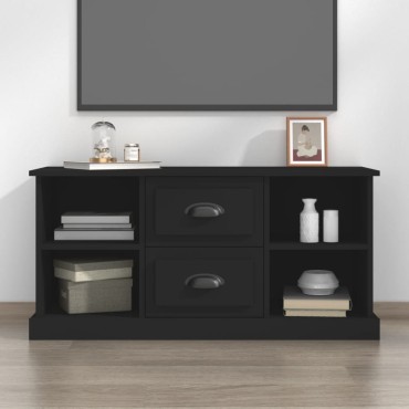 vidaXL Έπιπλο Τηλεόρασης Μαύρο 99,5x35,5x48cm Επεξ. Ξύλο