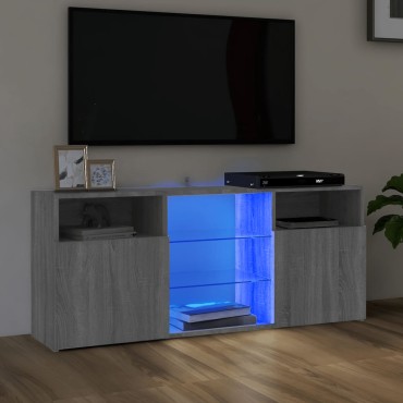vidaXL Έπιπλο Τηλεόρασης με LED Γκρι Sonoma 120x30x50cm