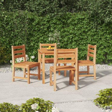 vidaXL Σετ Τραπεζαρίας Κήπου 5 τεμ. από Μασίφ Ξύλο Teak 80x80x77cm
