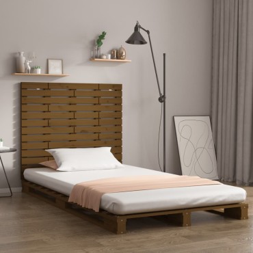 vidaXL Κεφαλάρι Τοίχου Μελί 141x3x91,5cm από Μασίφ Ξύλο Πεύκου 1 τεμ.