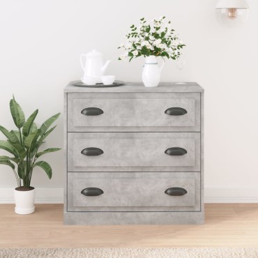 vidaXL Μπουφές Γκρι Σκυροδέματος 70x35,5x67,5cm Επεξεργασμένο Ξύλο 1 τεμ.