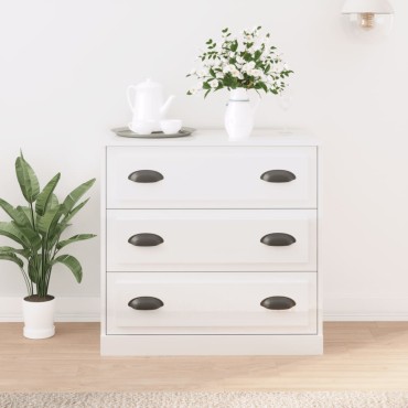 vidaXL Ντουλάπι Γυαλιστερό Λευκό 70x35,5x67,5cm Επεξεργασμένο Ξύλο 1 τεμ.