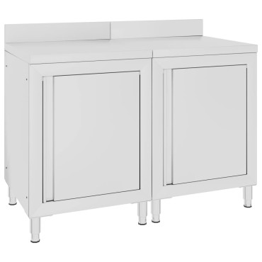 vidaXL Ερμάριο Πάγκος Εργασίας 120 x 60 x 96 εκ. από Ανοξείδωτο Ατσάλι