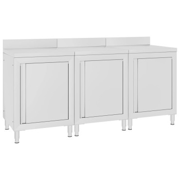vidaXL Ερμάριο Πάγκος Εργασίας 180 x 60 x 96 εκ. από Ανοξείδωτο Ατσάλι