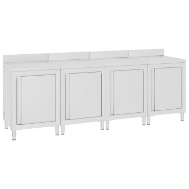 vidaXL Ερμάριο Πάγκος Εργασίας 240 x 60 x 96 εκ. από Ανοξείδωτο Ατσάλι