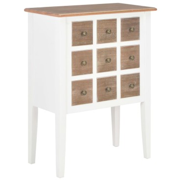 vidaXL Συρταριέρα Λευκή 54x30x80cm από Μασίφ Ξύλο 1 τεμ.