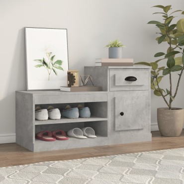 vidaXL Παπουτσοθήκη Γκρι Σκυροδέματος 100x42x60cm Επεξεργασμένο Ξύλο