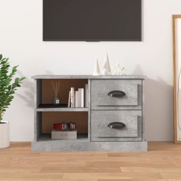 vidaXL Έπιπλο Τηλεόρασης Γκρι Σκυροδέματος 73x35,5x47,5cm Επεξ. Ξύλο