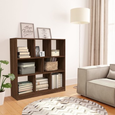 vidaXL Βιβλιοθήκη Καφέ Δρυς 97,5x29,5x100cm Επεξεργασμένο Ξύλο 1 τεμ.