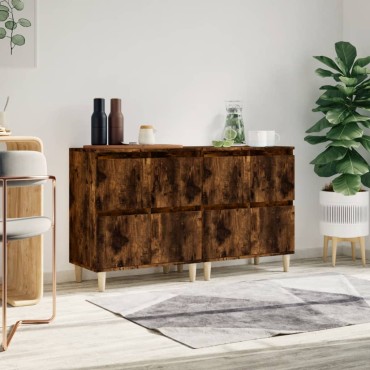 vidaXL Ντουλάπια 2 τεμ. Καπνιστή Δρυς 60x35x70cm Επεξεργασμένο Ξύλο