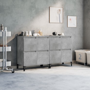 vidaXL Ντουλάπια 2 τεμ. Γκρι Σκυροδέματος 60x35x70cm Επεξεργ. Ξύλο