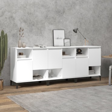 vidaXL Ντουλάπια 3 τεμ. Λευκό 60x35x70cm Επεξεργασμένο Ξύλο