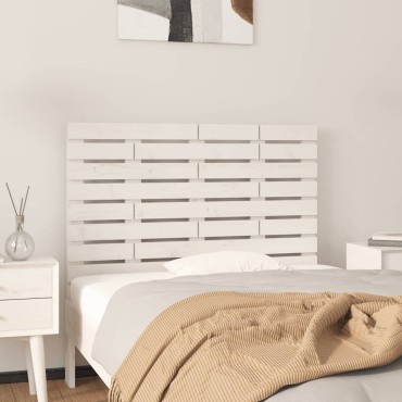 vidaXL Κεφαλάρι Τοίχου Λευκό 81x3x63cm από Μασίφ Ξύλο Πεύκου 1 τεμ.