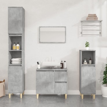 vidaXL Ντουλάπι Μπάνιου Γκρι Σκυροδέματος 65x33x60cm Επεξ. Ξύλο 1 τεμ.