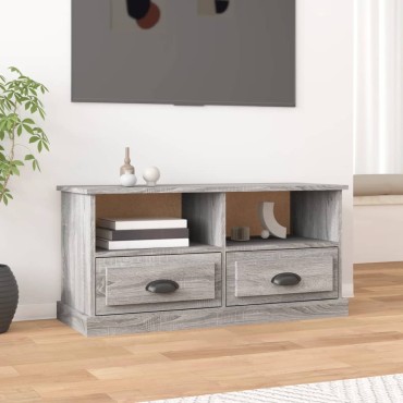 vidaXL Έπιπλο Τηλεόρασης Γκρι Sonoma93x35,5x45cm από Επεξεργ. Ξύλο