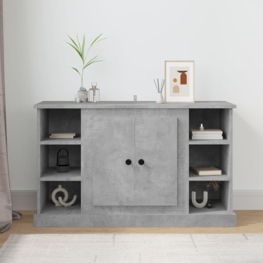 vidaXL Μπουφές Γκρι Σκυροδέματος 100x35,5x60cm Επεξεργασμένο Ξύλο 1 τεμ.