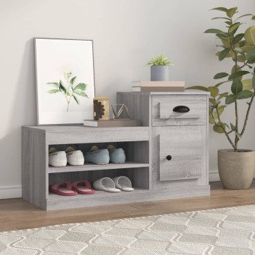 vidaXL Παπουτσοθήκη Γκρι Sonoma 100x42x60cm από Επεξεργασμένο Ξύλο