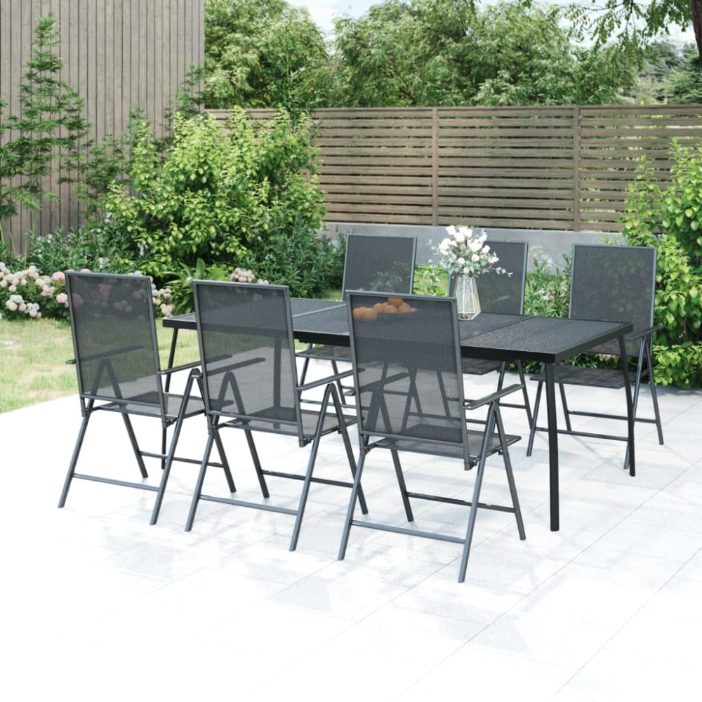 vidaXL Τραπέζι Κήπου Ανθρακί με Πλέγμα 200x100x72cm Ατσάλινο 1 τεμ.