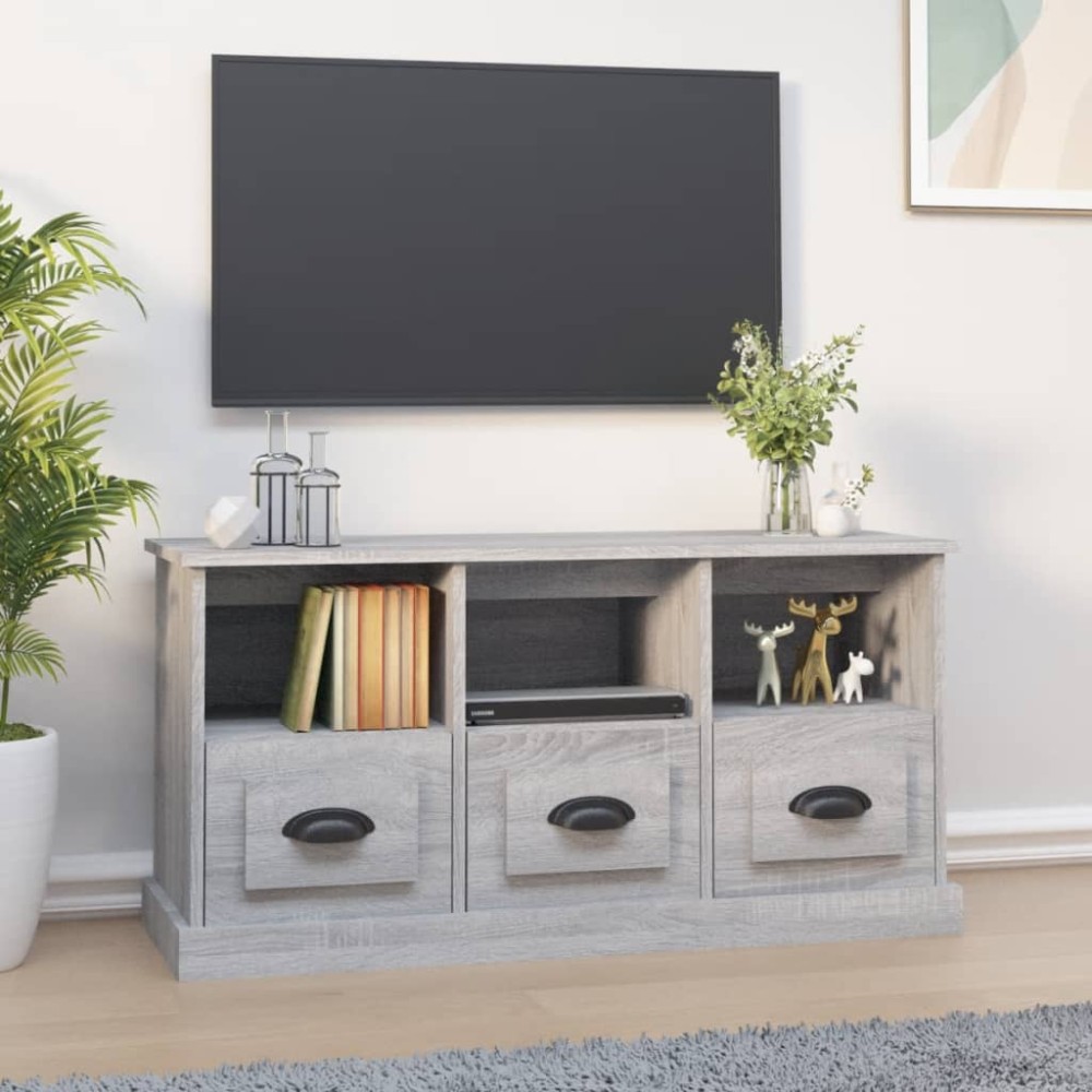 vidaXL Έπιπλο Τηλεόρασης Γκρι Sonoma 100x35x50cm Επεξεργασμένο Ξύλο