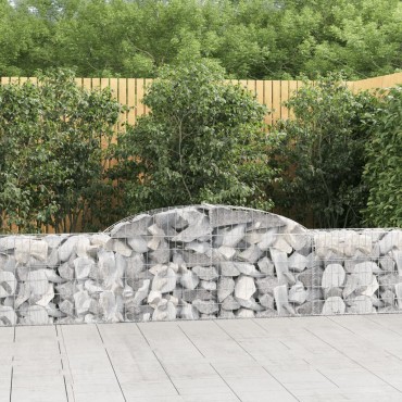 vidaXL Συρματοκιβώτια Τοξωτά 11 τεμ. 300x30x60/80 εκ. Γαλβαν. Ατσάλι