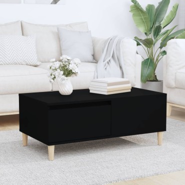 vidaXL Τραπεζάκι Σαλονιού Μαύρο 90x50x36,5cm Επεξεργασμ. Ξύλο 1 τεμ.