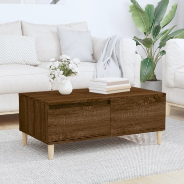 vidaXL Τραπεζάκι Σαλονιού Καφέ Δρυς 90x50x36,5cm Επεξεργασμ. Ξύλο 1 τεμ.