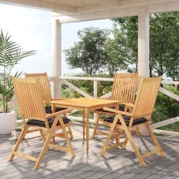 vidaXL Μαξιλάρια Καρέκλας 4 τεμ. Μαύρο Καρό 40x40x7cm Υφασμάτινα