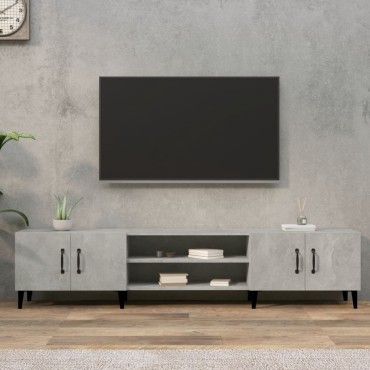 vidaXL Έπιπλο Τηλεόρασης Γκρι Σκυρ. 180x31,5x40cm Επεξ. Ξύλο