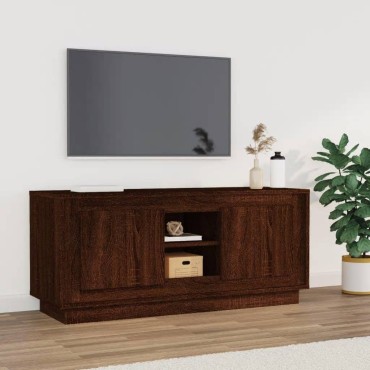 vidaXL Έπιπλο Τηλεόρασης Καφέ Δρυς 102x35x45cm από Επεξεργ. Ξύλο