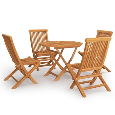 vidaXL Σετ Τραπεζαρίας Κήπου 5 τεμ. από Μασίφ Ξύλο Teak 85x85x76cm