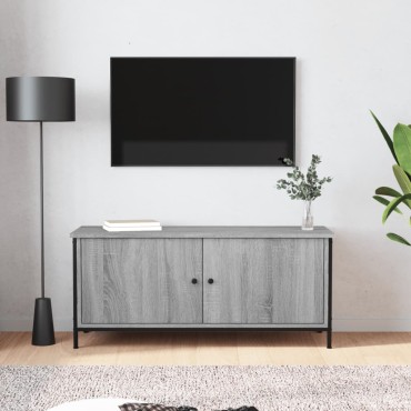 vidaXL Έπιπλο Τηλεόρασης με Πόρτες Γκρι Sonoma 102x35x45cm Επεξ. Ξύλο