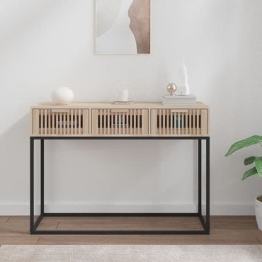 vidaXL Τραπέζι Κονσόλα 105x30x75cm από Επεξεργασμένο Ξύλο και Σίδερο 1 τεμ.