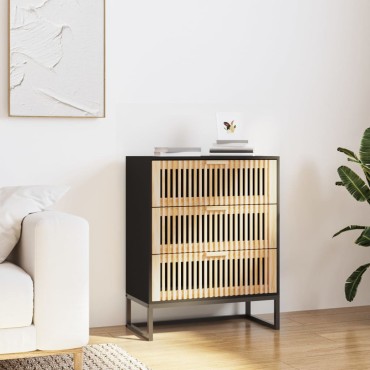 vidaXL Συρταριέρα Μαύρη 60x30x75cm από Επεξεργασμένο Ξύλο 1 τεμ.