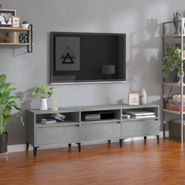 vidaXL Έπιπλο Τηλεόρασης Γκρι Σκυρ. 150x30x44,5cm Επεξ. Ξύλο