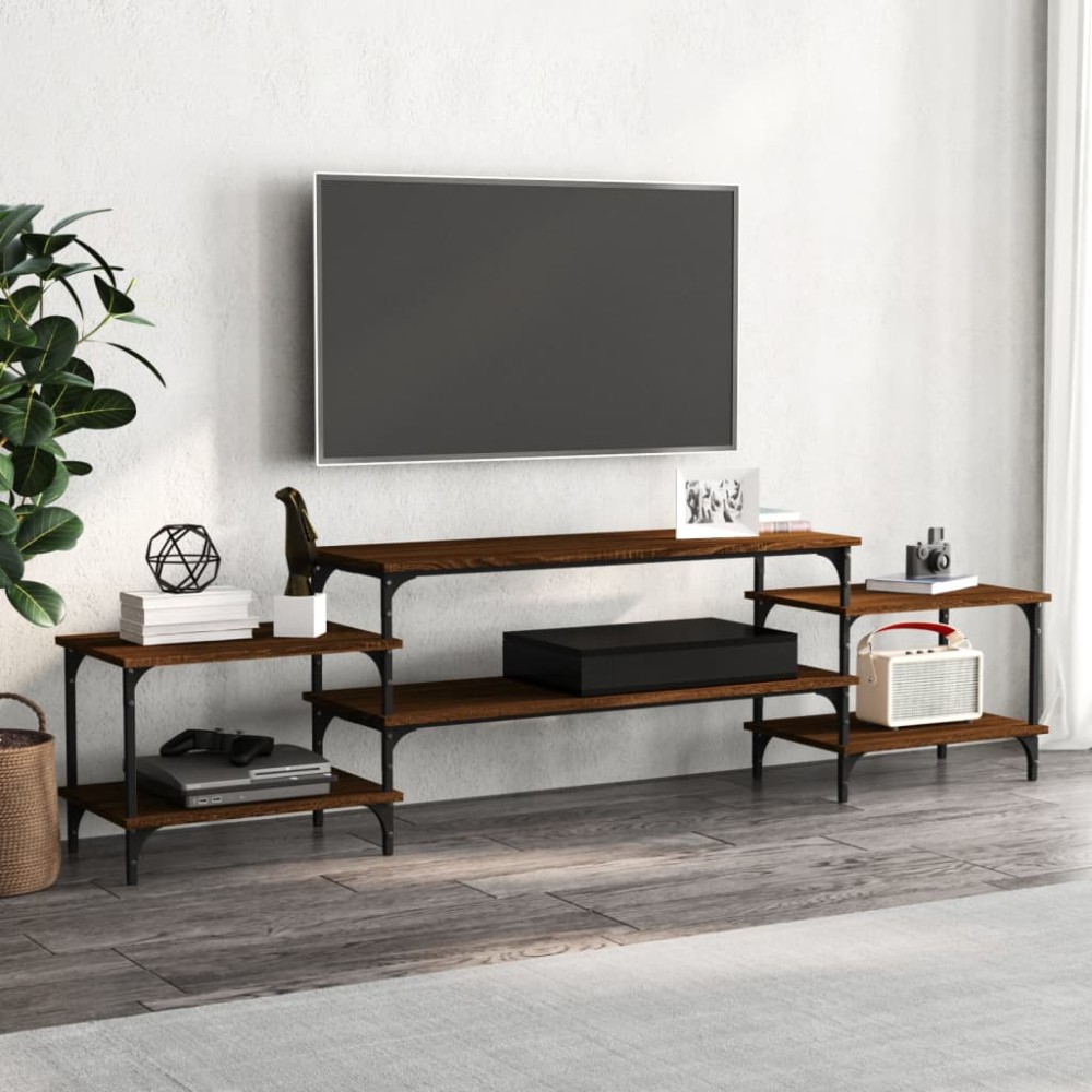 vidaXL Έπιπλο Τηλεόρασης Καφέ Δρυς 197x35x52cm Επεξεργασμένο Ξύλο