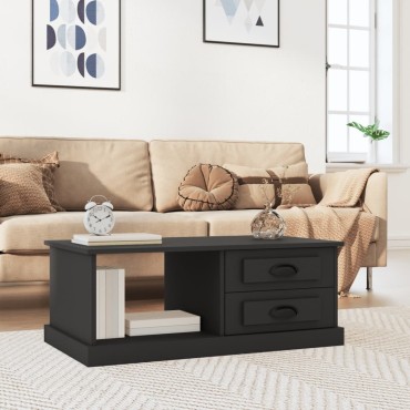 vidaXL Τραπεζάκι Σαλονιού Μαύρο 90x50x35cm Επεξεργασμένο Ξύλο 1 τεμ.
