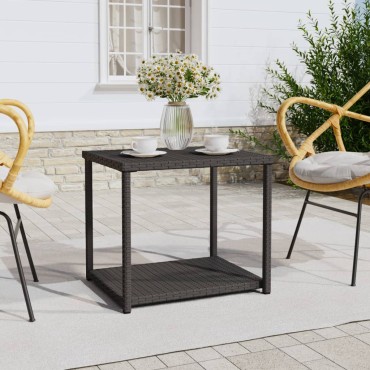 vidaXL Τραπεζάκι Βοηθητικό Μαύρο 55x45x49cm από Συνθετικό Ρατάν 1 τεμ.