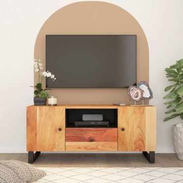 vidaXL Έπιπλο Τηλεόρασης 105x33,5x46cm Μασίφ Ξύλο Ακακίας & Επ. Ξύλο