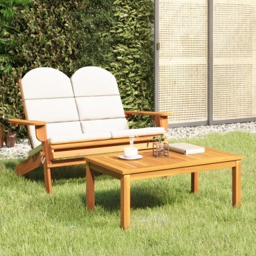 vidaXL Σαλόνι Κήπου Adirondack Σετ 2 τεμ. από Μασίφ Ξύλο Ακακίας 126x84x90cm