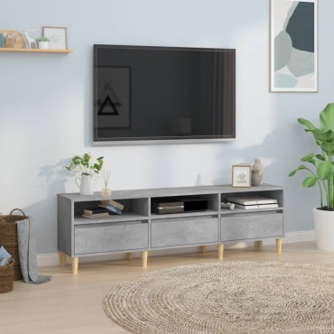 vidaXL Έπιπλο Τηλεόρασης Γκρι Σκυρ. 150x30x44,5cm Επεξ. Ξύλο