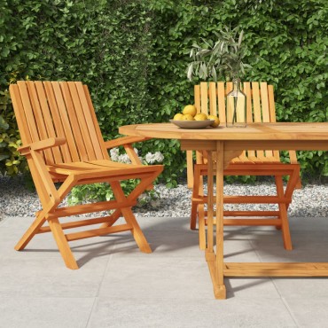 vidaXL Καρέκλες Κήπου Πτυσσόμενες 2 τεμ. 61x67x90cm Μασίφ Ξύλο Teak