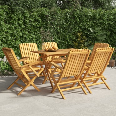 vidaXL Καρέκλες Κήπου Πτυσσόμενες 6 τεμ. 61x67x90cm Μασίφ Ξύλο Teak