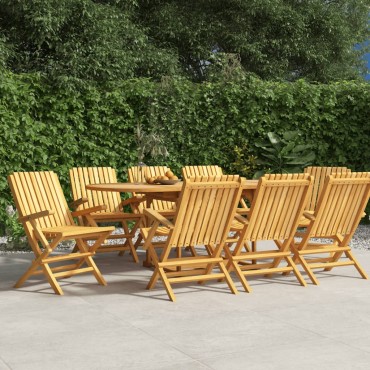 vidaXL Καρέκλες Κήπου Πτυσσόμενες 8 τεμ. 61x67x90cm Μασίφ Ξύλο Teak