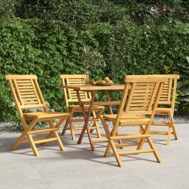 vidaXL Καρέκλες Κήπου Πτυσσόμενες 4 τεμ. 47x63x90cm Μασίφ Ξύλο Teak