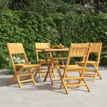 vidaXL Καρέκλες Κήπου Πτυσσόμενες 4 τεμ. 47x61x90cm Μασίφ Ξύλο Teak
