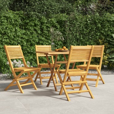 vidaXL Καρέκλες Κήπου Πτυσσόμενες 4 τεμ. 47x62x90cm Μασίφ Ξύλο Teak