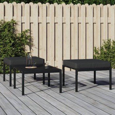 vidaXL Υποπόδια Κήπου 2 τεμ. 60x60x35cm Ατσάλι με Γκρι Μαξιλάρια Διθέσιος
